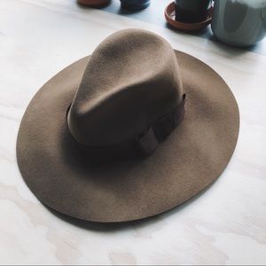 Brixton Piper Wide-Brim Floppy Wool Hat in Brown